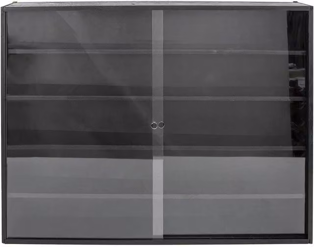 FLAVORA 5-Tier Wall Mounted Wooden Display Shelf with Back Panel in Black – 1