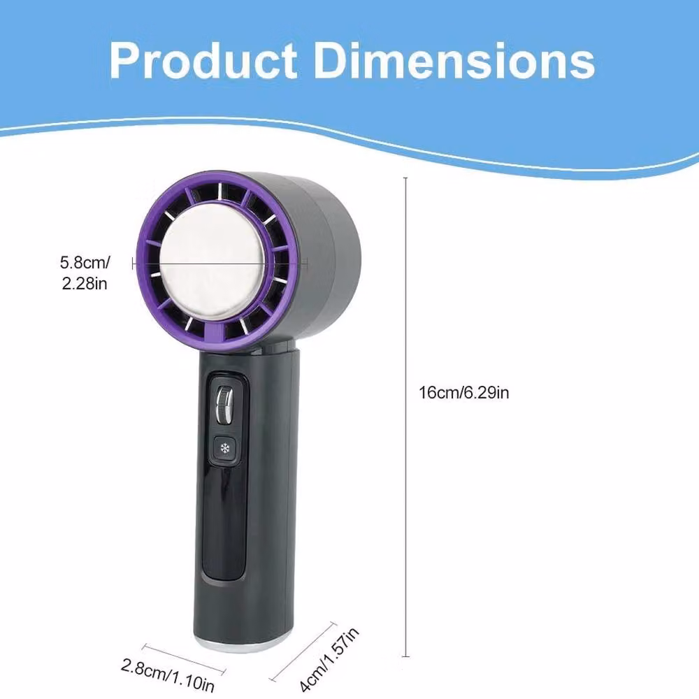 FLAVORA Handheld Mini Portable USB Rechargeable Fan in Black – 2