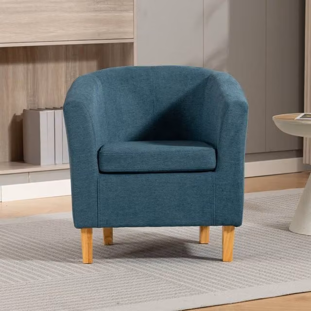 Artemis Home Millie Fabric Accent Chair in Teal/Petrol with Solid Wood Frame and Armrests – 1