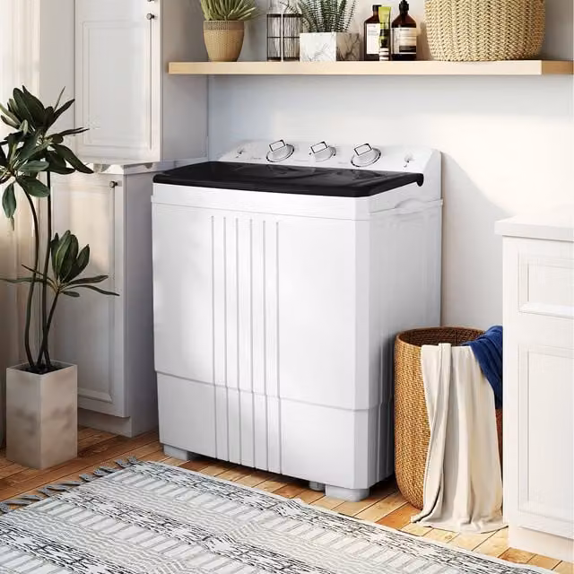 Costway Portable Top Loader Freestanding Washing Machine, Black