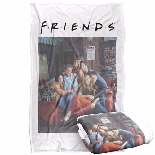 Warner Bros. Friends Characters 2 Silky Touch Super Soft Fleece Throw Blanket, Multicolour, W: 91.44 cm x L: 147 cm