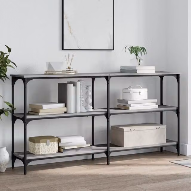 Berkfield Home Console Table in Grey Sonoma, W/D/H: 150 x 29 x 75 cm