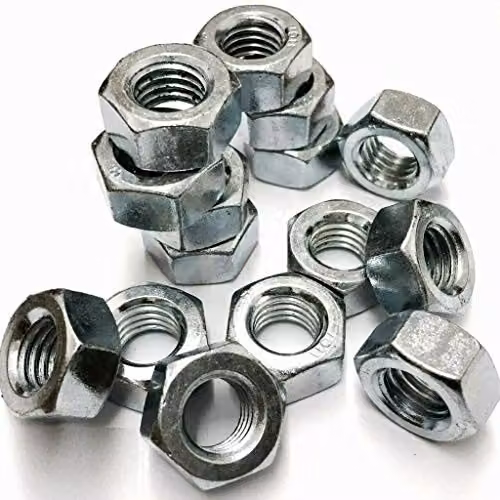 Unifix M10 Hex Full Nuts in Silver Galvanised Finish, Pack of 10 – 2