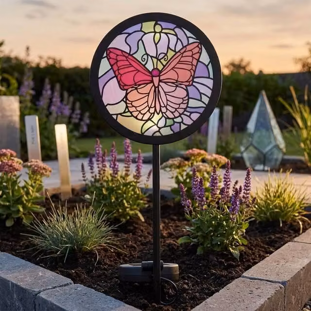 Garden Greatness Tiffany Butterfly Solar Garden Stake Light in Multicolour