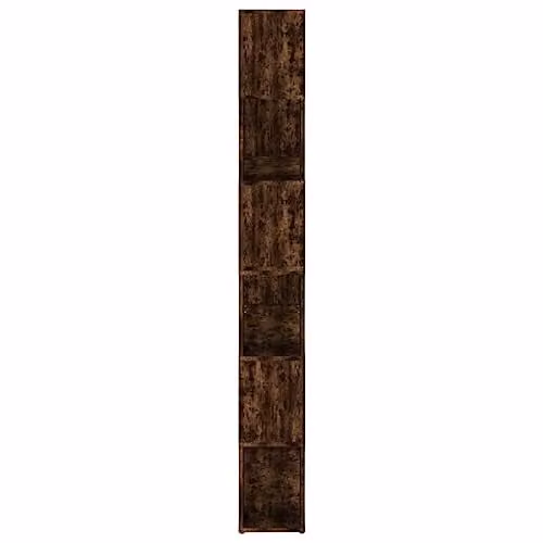 vidaXL Book Cabinet and Room Divider in Smoked Oak, W: 100 cm, D: 24 cm, H: 188 cm – 3