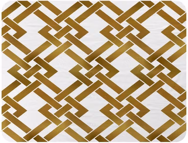 Benjamin Tate Design Gold and Beige Geometric Chain Fleece Blanket, W/D/H: 120 x 150 cm – 2