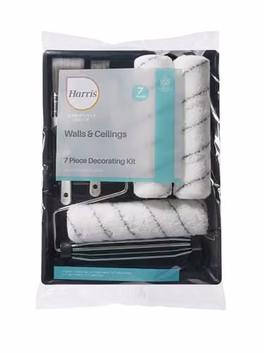 Harris Seriously Good Walls and Ceilings 7 Piece Decorating Kit with Roller, Brushes and Tray for Water Based Paints – 3
