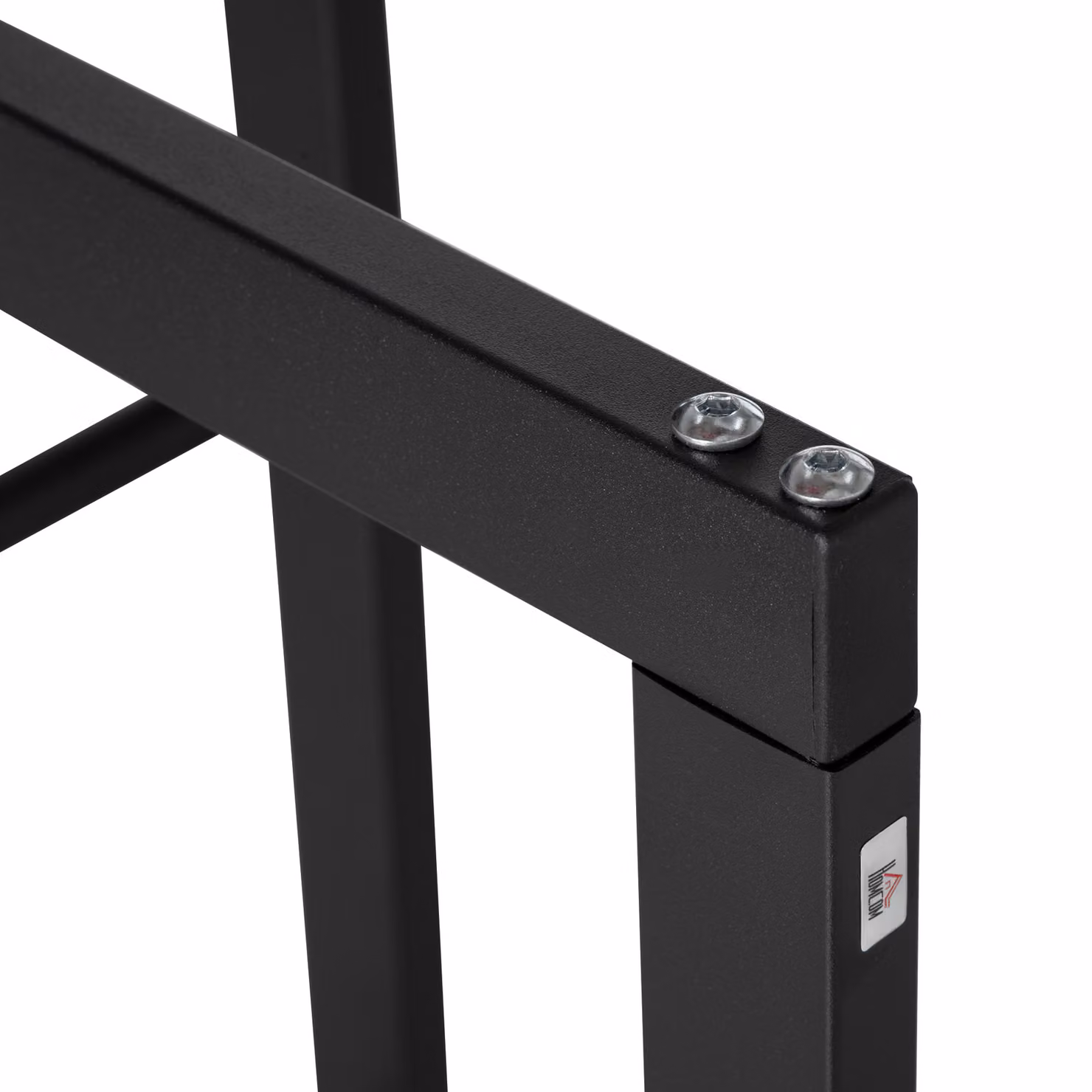 HOMCOM Metal Firewood Log Holder, Tall Indoor and Outdoor Wood Storage Rack with Side Rails, Black, W: 40 cm, D: 25 cm, H: 100 cm – 6