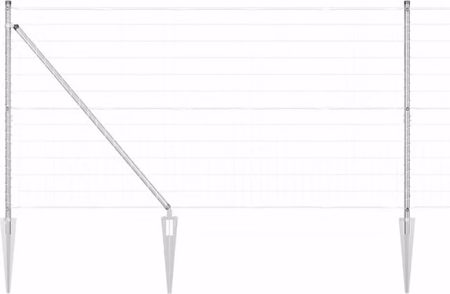 Berkfield Home Euro Fence with 7 Spike Posts, Galvanised Steel, Silver, W: 10 m, H: 1.4 m
