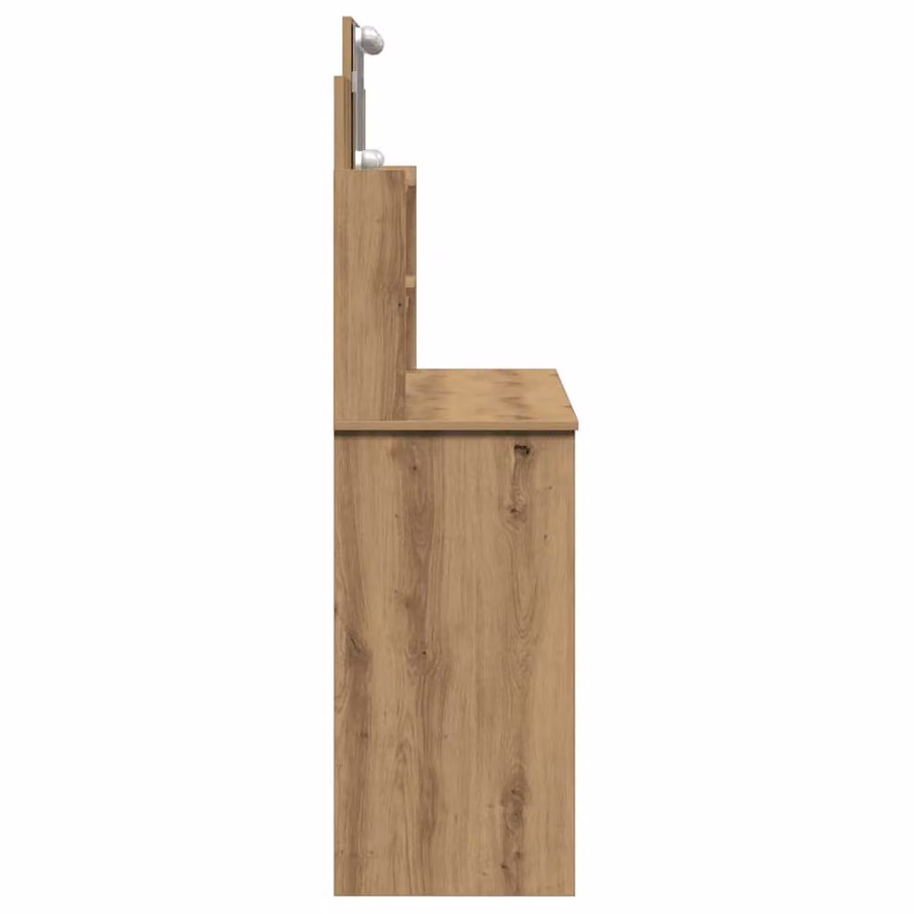 Berkfield Home Beautiful Dressing Table with LED Lights in Artisan Oak Brown, W/D/H: 96 x 40 x 142 cm – 4