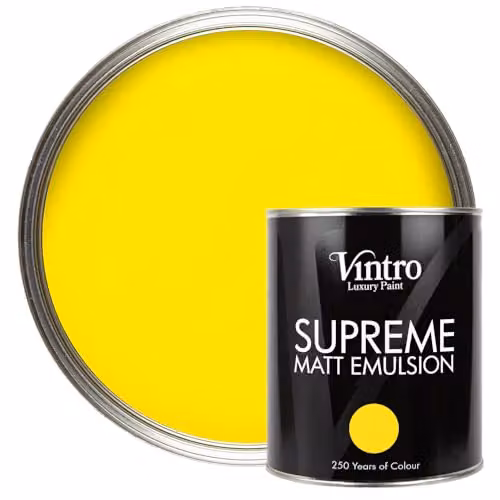 Vintro Luxury Matt Emulsion Multi Surface Paint in Osborne Yellow, 1L
