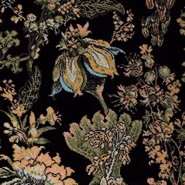 House of Hackney Florafantasia Carpet, Black and Multicolour, W: 137.0 cm, D: 366.0 cm