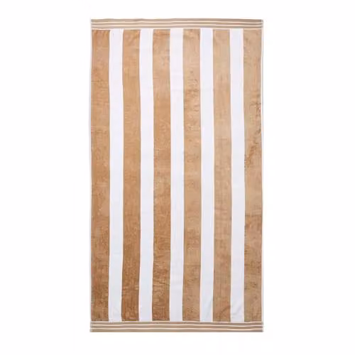 Allure Bath Fashions Luxury Cabana Stripe Extra Large Beach Towel in Beige, 100% Cotton Terry, W: 100 cm, L: 180 cm – 1