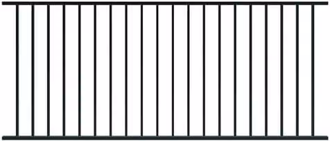 Fortitude Steel Fixed Railing Panel in Black, H: 237.0 cm x W: 101.6 cm