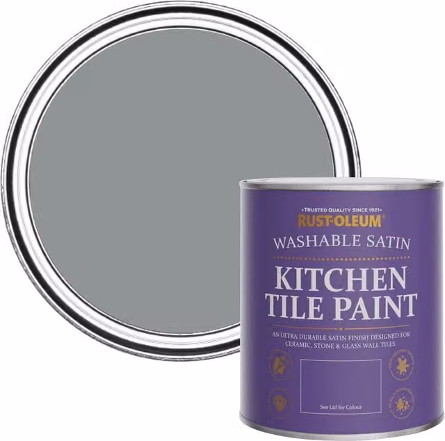 Rust-Oleum Kitchen Tile Paint in Satin Finish, Anthracite Grey, 0.75 l