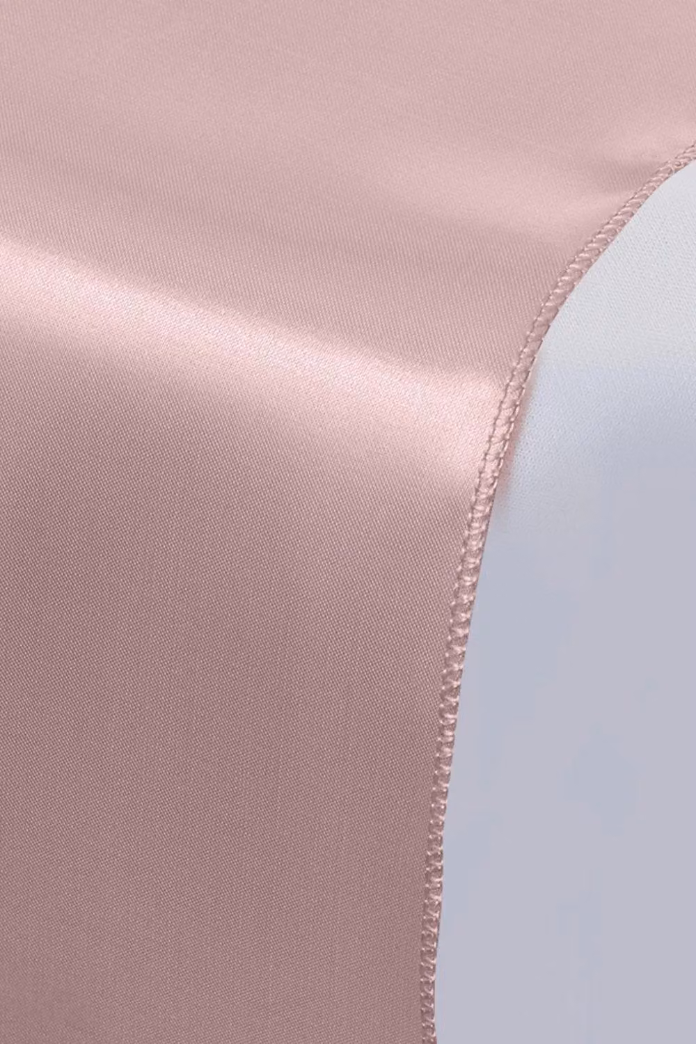 Neel Blue Satin Table Runner in Rose Gold, W: 28 cm, L: 275 cm