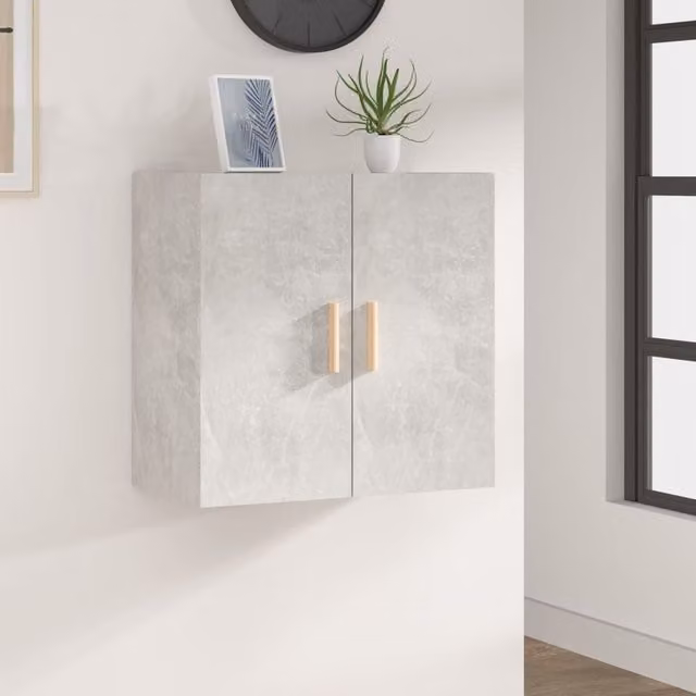 Berkfield Home Wall Cabinet in Concrete Grey and White, W/D/H: 60 x 30 x 60 cm