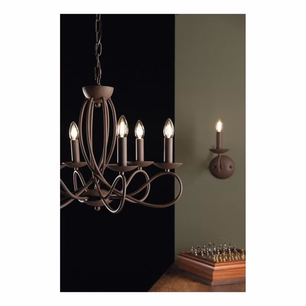 Netlighting GINEVRA 6 Light Modern Round Ceiling Chandelier in Brown, W: 56 cm, D: 42 cm – 2