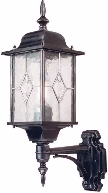 Netlighting Wexford Black and Silver Outdoor Wall Lantern Light with IP43 Rating and E27 Socket