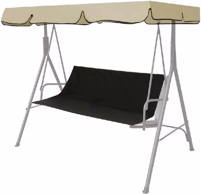 FLAVORA Black Water-Repellent Polyester Garden Swing Bench Replacement Seat Cover W/D/H: 113 x 47 x 47 cm – 1
