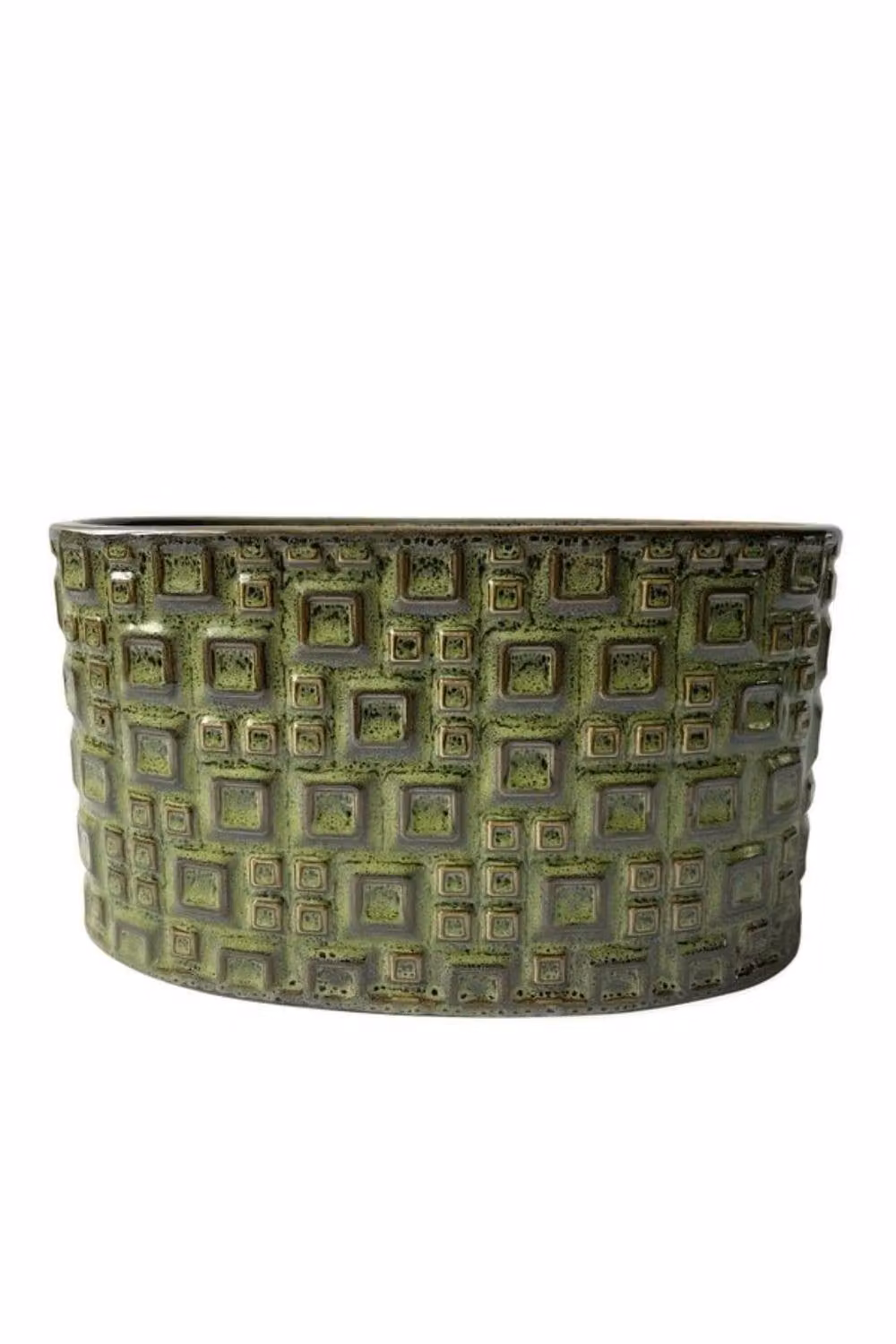 KDMD Hortus Ceramic Planter in Green, H 14 cm x L 26 cm x W 12 cm – 2
