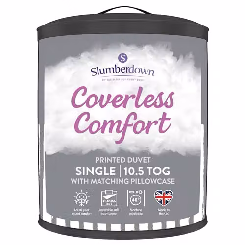 Slumberdown Single Coverless Duvet, 9 Tog, Grey, W/D/H: 135 x 200 cm – 2