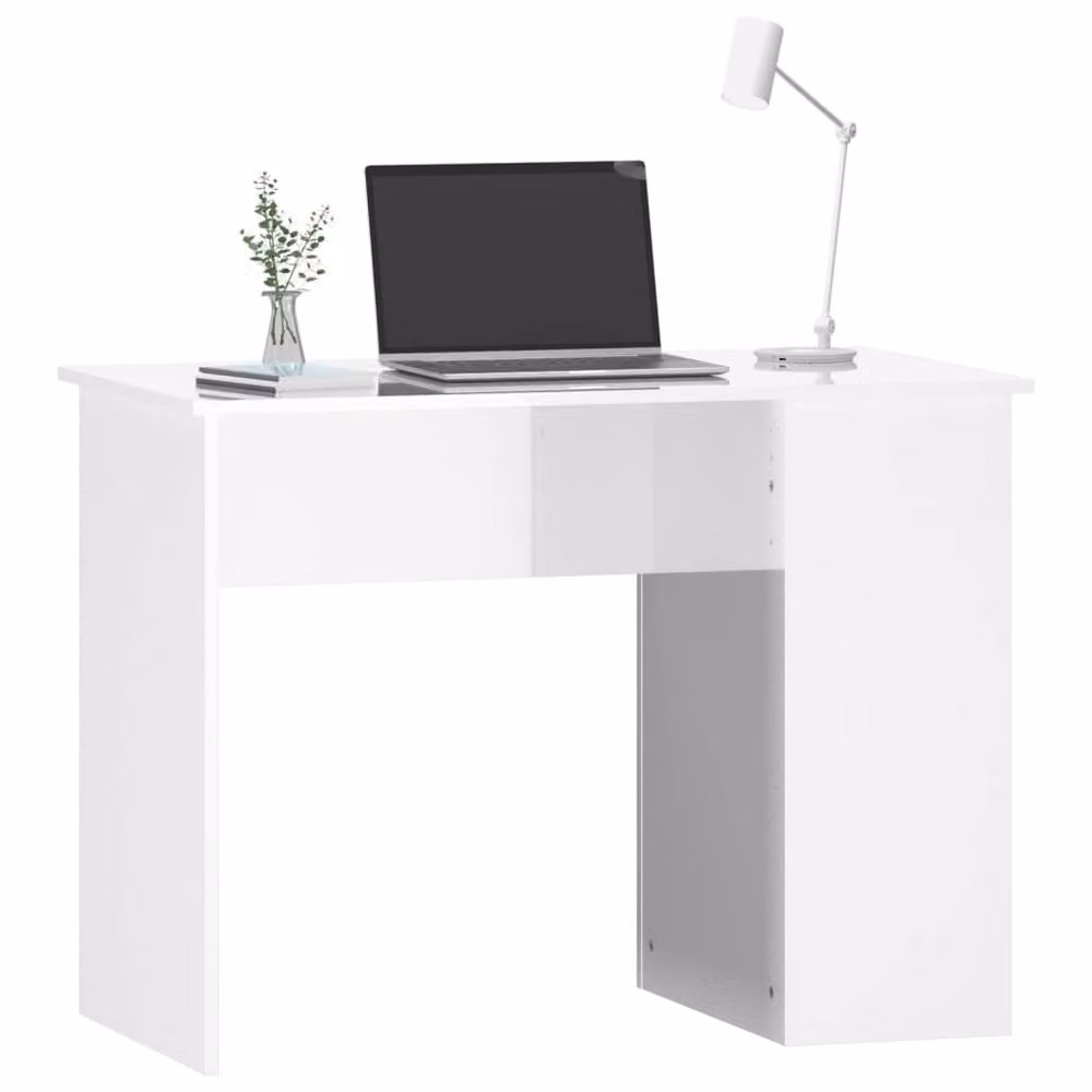 Berkfield Home High Gloss White Computer Desk W/D/H: 100 x 55 x 75 cm – 2