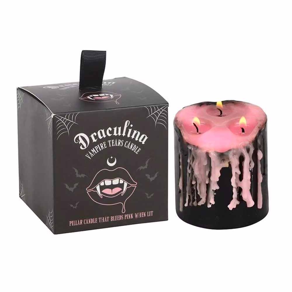 Uniqueful Pink Vampire Tears Pillar Candle for Halloween – 2