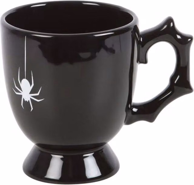 KDMD Gothic Black Spider Ceramic Teacup, 400ml – 1