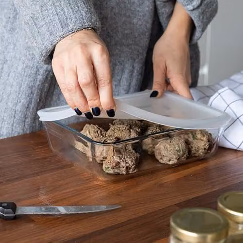 Pyrex Transparent Glass Rectangular Lasagne Dish with Lid, 0.8 l – 2