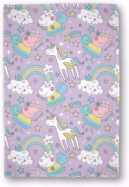 Peppa Pig Bedtime Throw in Purple