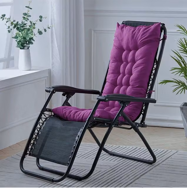 Living and Home Purple Cotton Chaise Lounge Cushion, W/D: 110 x 40 cm