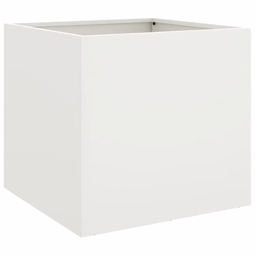 Berkfield Home Steel Planter Tub, White, W: 49 cm, D: 47 cm, H: 46 cm – 2