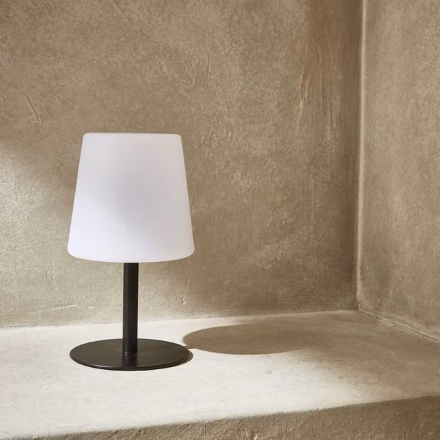 Sweek Black LED Indoor and Outdoor Rechargeable Table Lamp, 16 cm