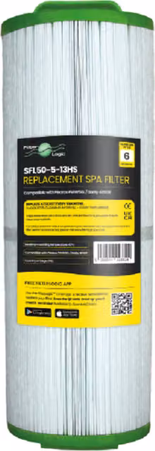 FilterLogic White Cartridge Filter for Hot Tub Spas compatible with Pleatco PWW50L and Darlly 40508