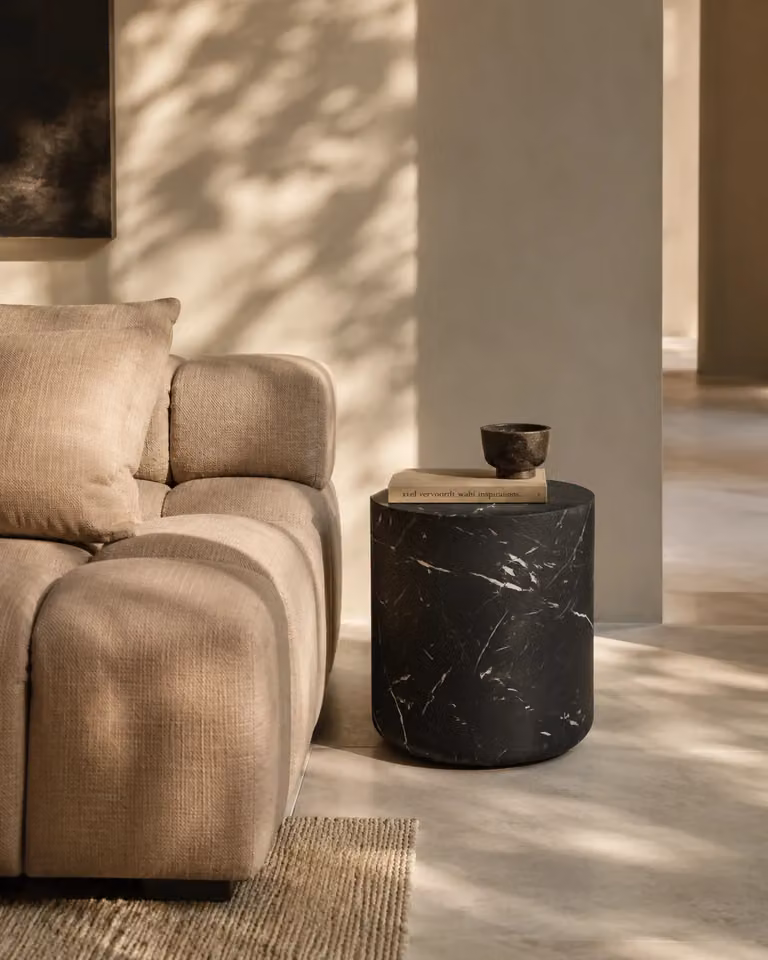 Tommy Franks Ciladro Side Table in Black Faux Marble