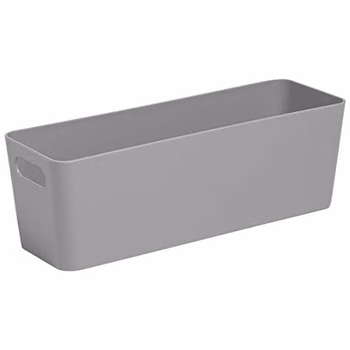 Wham 7.01 Rectangular Home Studio Storage Basket with Handles, Grey, W: 30 cm, D: 10 cm, H: 8 cm