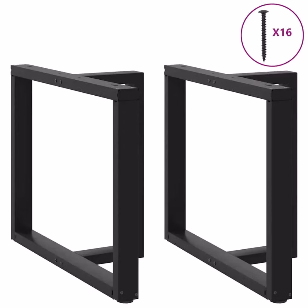 Berkfield Home T-Shaped Dining Table Legs, 2 Piece Black Steel Set, W: 90 cm, D: 35 cm, H: 72-73 cm – 3