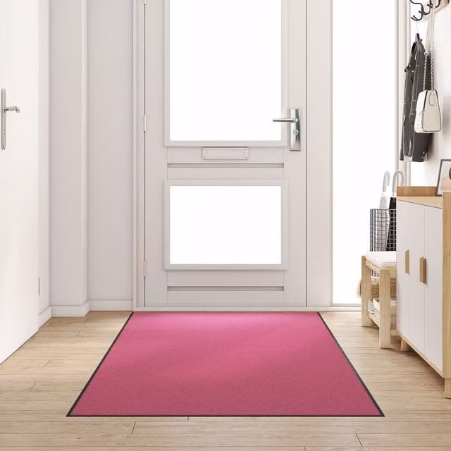Berkfield Home Pink and Black Washable Polyamide Doormat, W: 300 cm, D: 120 cm