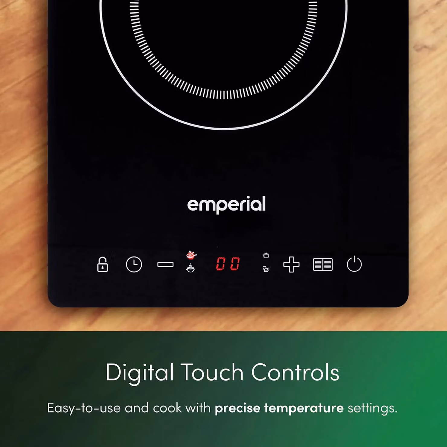 Emperial 2000W Single Induction Hob with Digital Display and Timer in Black – 4