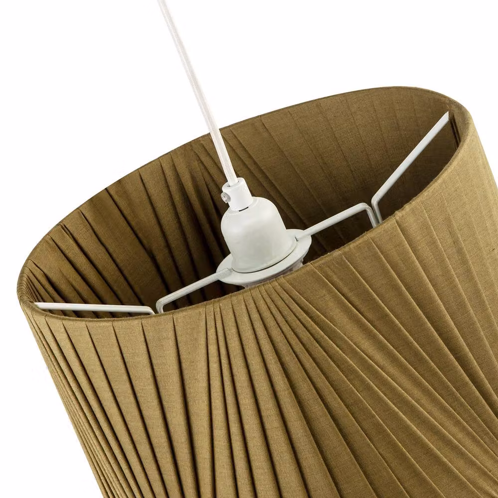 Happy Homewares Modern Green Fabric Round Tapered Drum Lamp Shade – 3