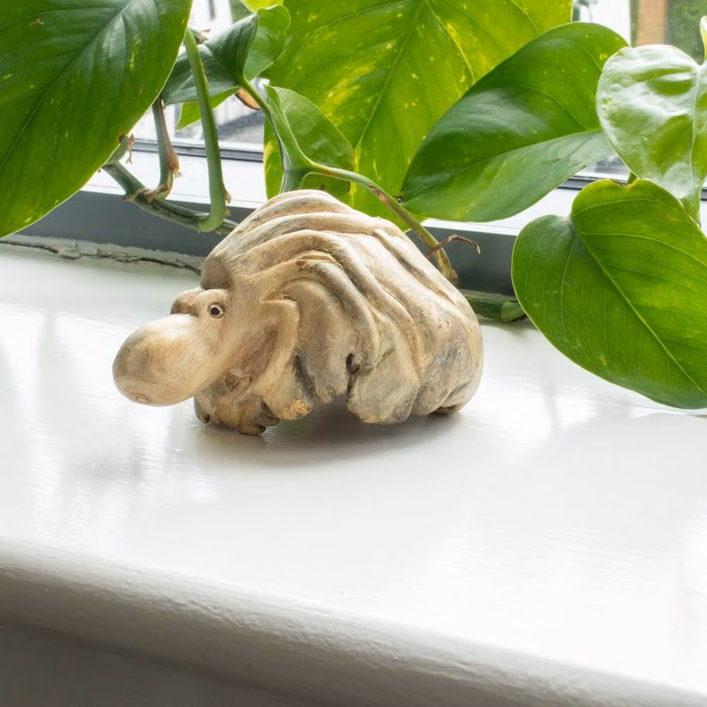 Serenityy Handmade Natural Brown Wood Octopus Carving Rustic Tabletop Ornament – 3