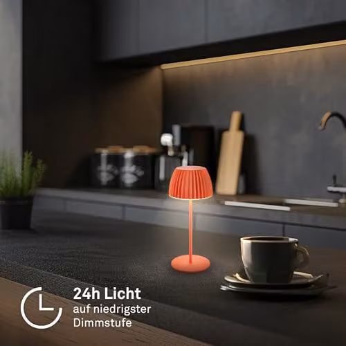 Briloner Riffle Mini Rechargeable LED Table Lamp, Orange, W/D/H: 8.5 x 8.5 x 20 cm – 4
