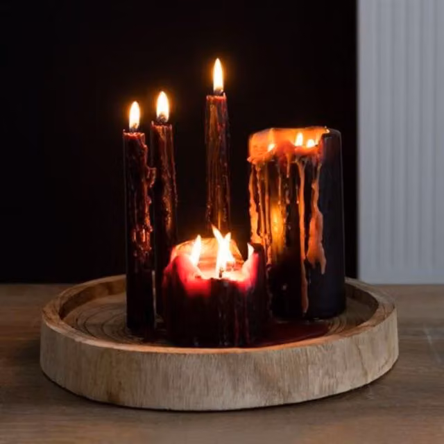 Garden Greatness Vampire Tears Halloween 3 Wick Pillar Candle in Black and Red – 1