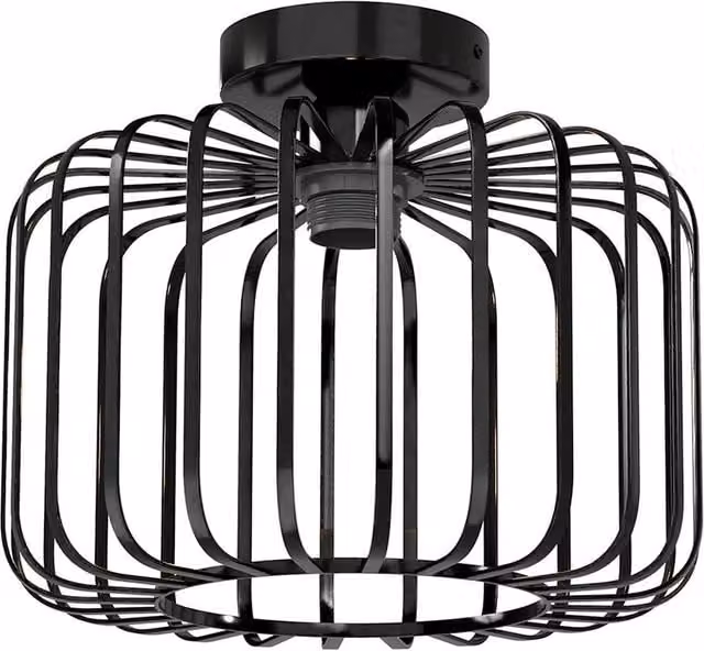 Emitto Industrial Metal Pendant Ceiling Light in Black with E27 Socket – 1