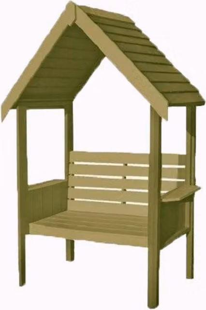 Shires Blossom Arbour Garden Arch Seat in Brown Pine Wood W/D/H: 123.6 x 65.4 x 216.1 cm