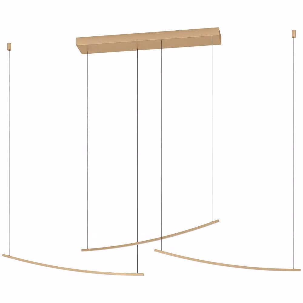 Loops LED Pendant Ceiling Light in Amber and Gold Brass – 2