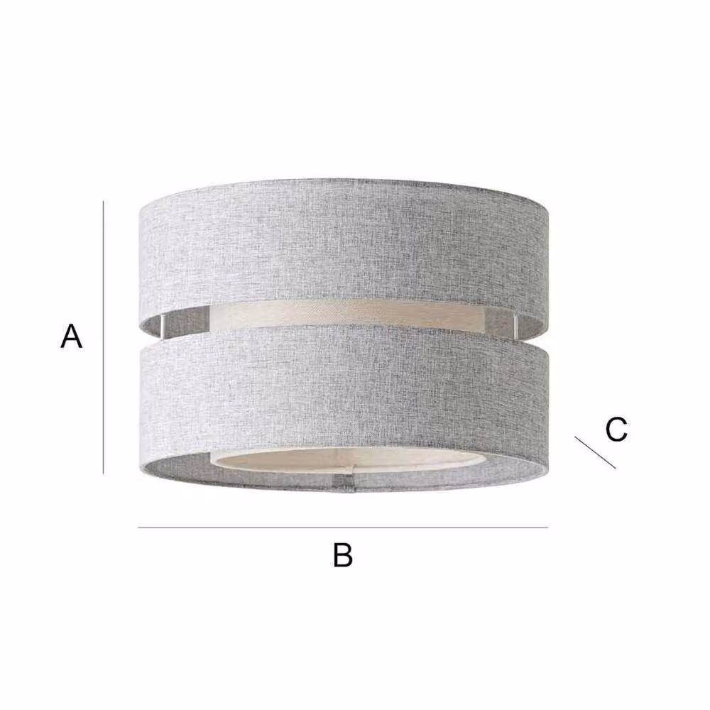 SPETLEK Modern Grey Fabric Cylinder Lampshade – 2