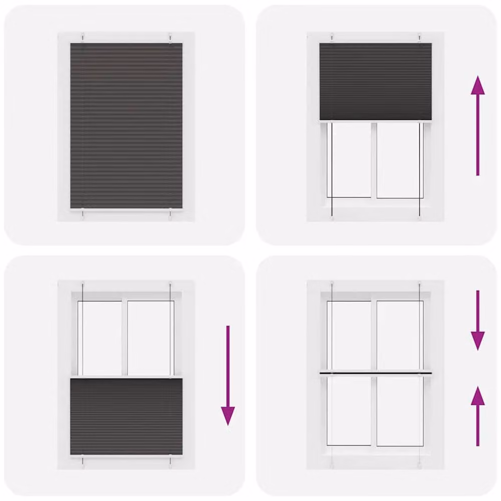 Berkfield Home Single Pleat Black Polyester Fabric Blind, W: 85 cm, H: 100 cm – 2