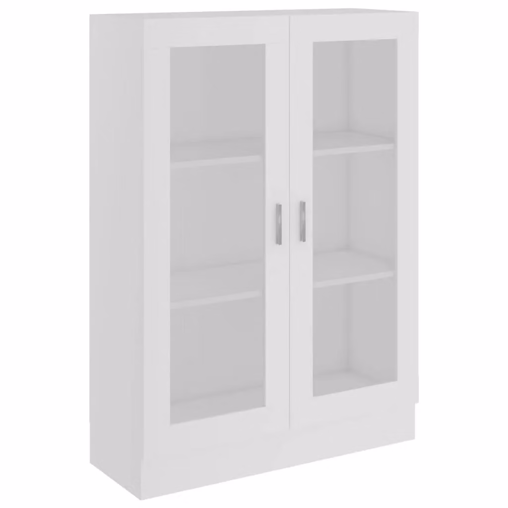 Berkfield Home Vitrine Cabinet in White with Glass Doors, W/D/H: 82.5 x 30.5 x 115 cm – 2